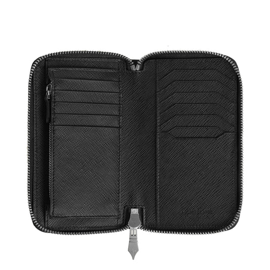 Montblanc Wallet 12 Compartments with Medium Zipper Sartorial Tweed Blue 220362