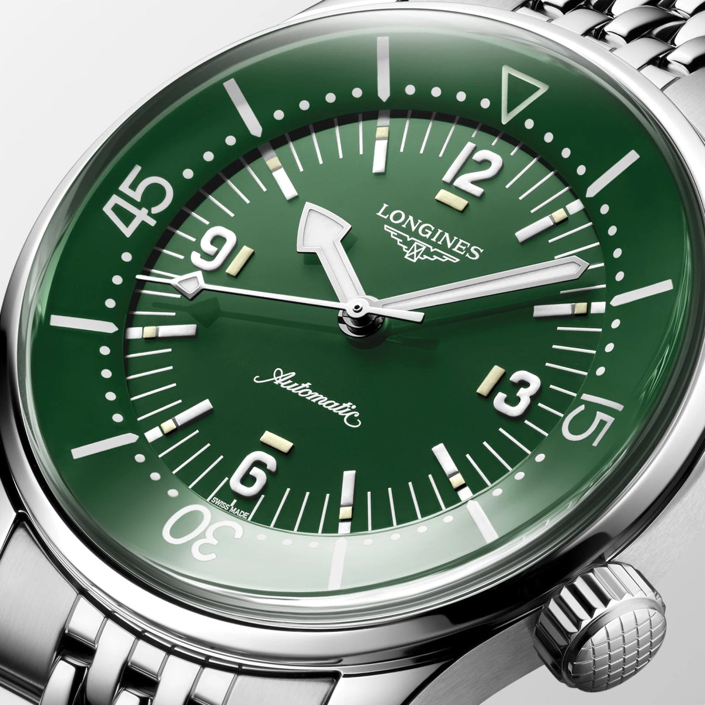 Longines Legend Diver 39mm green automatic steel watch L3.764.4.06.6