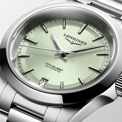 Longines watch Conquest 34mm green automatic steel L3.430.4.02.6