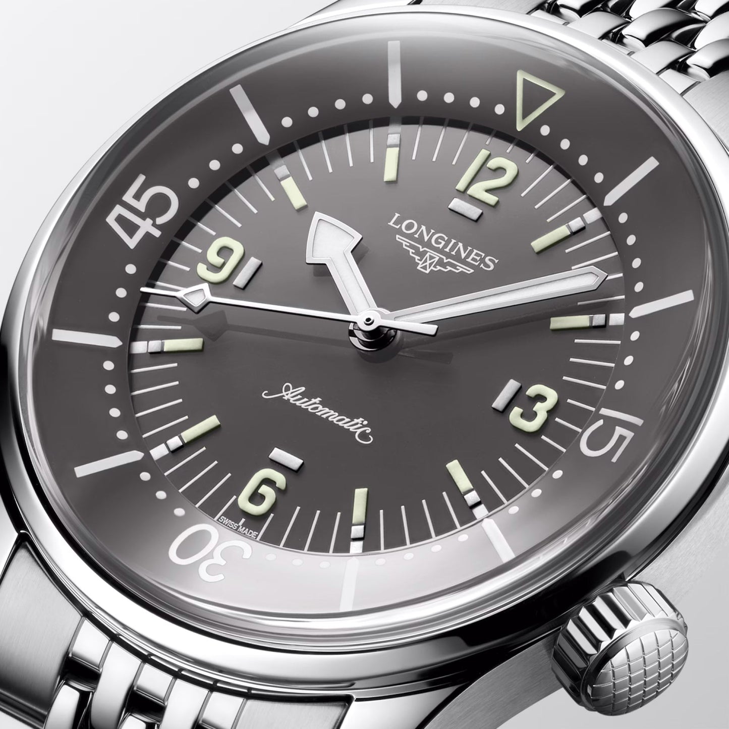 Longines Legend Diver Watch 39mm Grey Automatic Steel L3.764.4.99.6