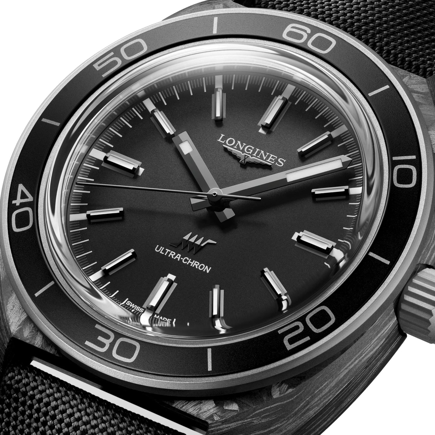 Longines Ultra-Chron Carbon 43mm Anthracite Automatic Titanium and Carbon L2.839.4.52.2