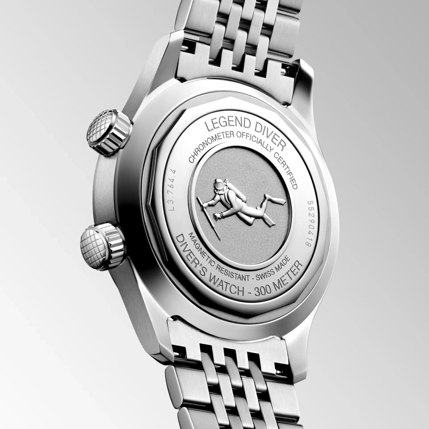 Longines Legend Diver Watch 39mm Grey Automatic Steel L3.764.4.99.6