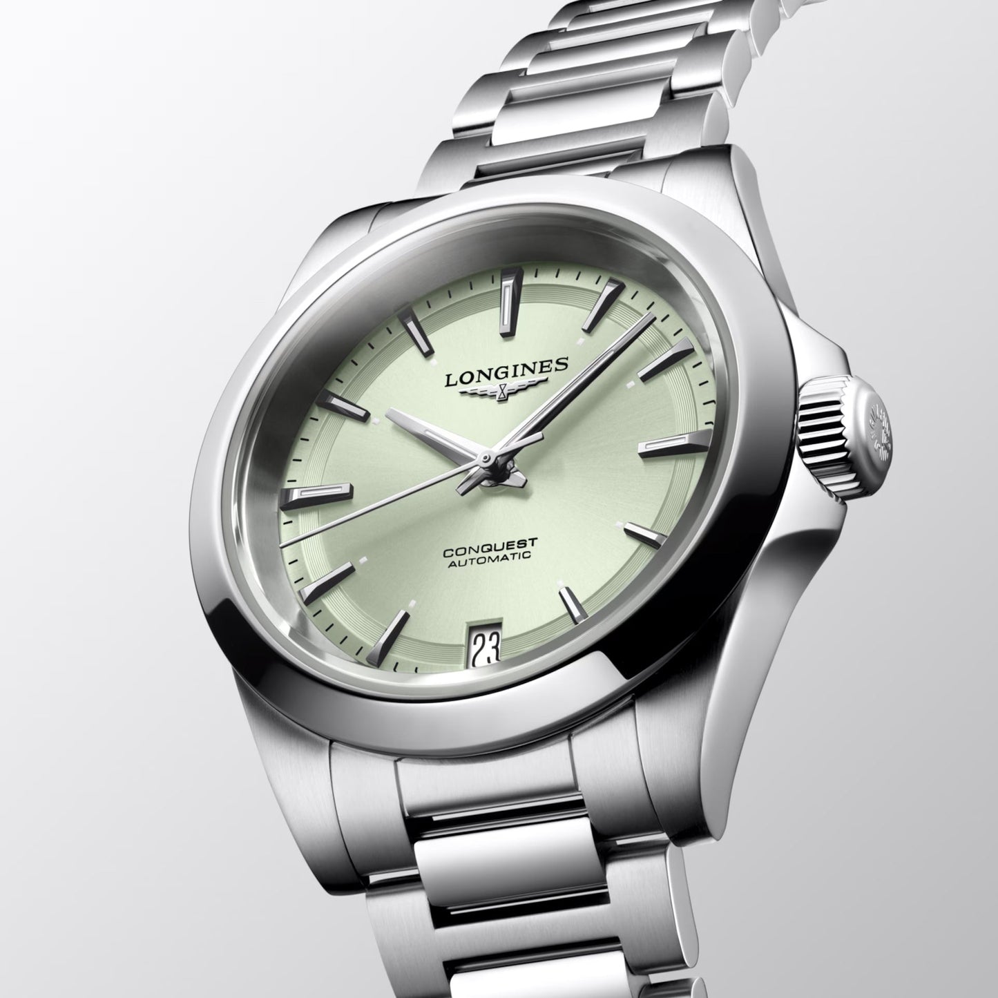Longines watch Conquest 34mm green automatic steel L3.430.4.02.6