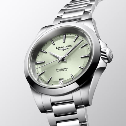 Longines watch Conquest 34mm green automatic steel L3.430.4.02.6