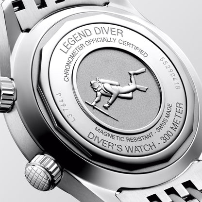 Longines Legend Diver Watch 39mm Grey Automatic Steel L3.764.4.99.6