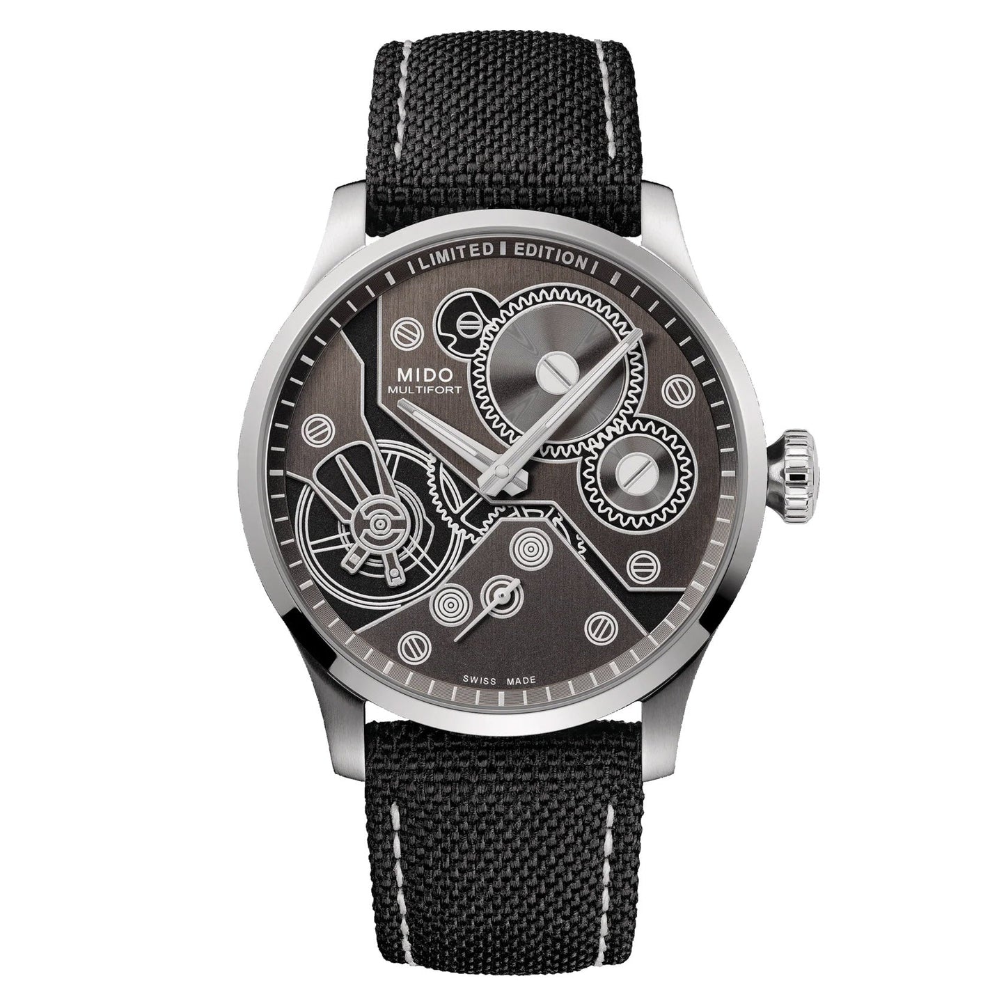 Mido Multifort Mechanical Watch Limited Edition 999 Pieces 44mm Anthracite Hand-Wound Steel M038.605.11.060.00