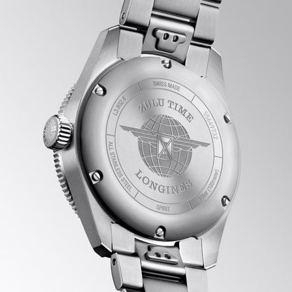Longines Spirit Zulu Time 39mm anthracite automatic steel watch L3.802.4.60.6