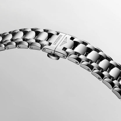 Longines Primaluna Moonphase Watch 34mm Mother-of-Pearl Diamonds Automatic Steel L8.126.4.87.6