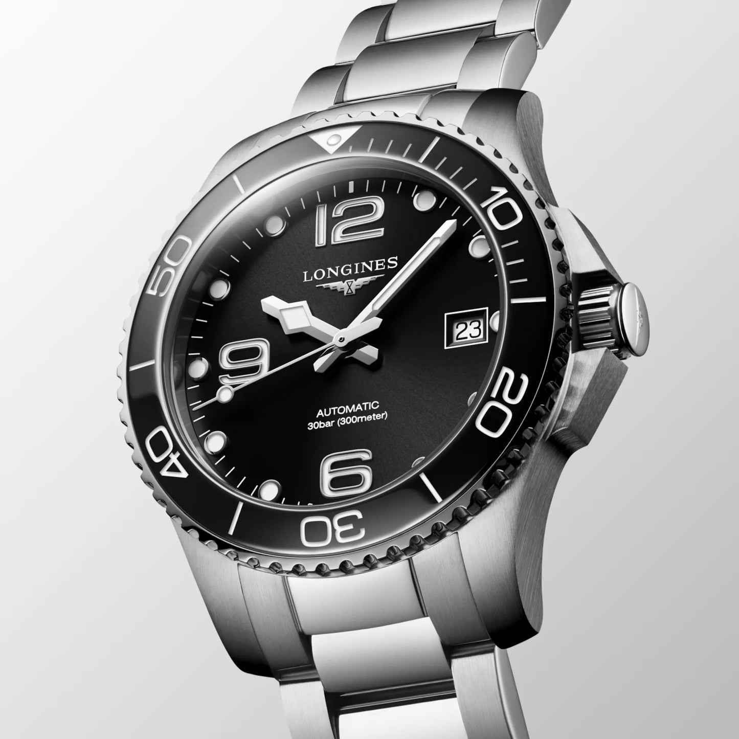 Longines Hydroconquest 39mm Black Automatic Steel Watch