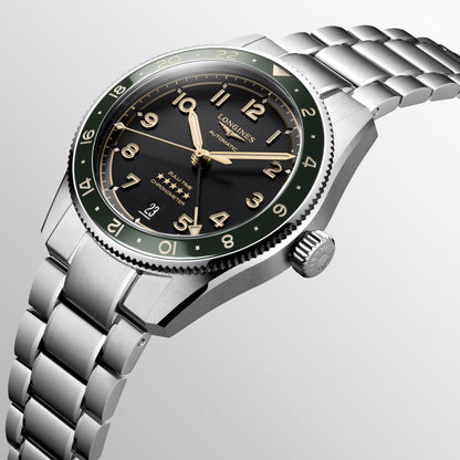 Longines Spirit Zulu Time 39mm anthracite automatic steel watch L3.802.4.63.6