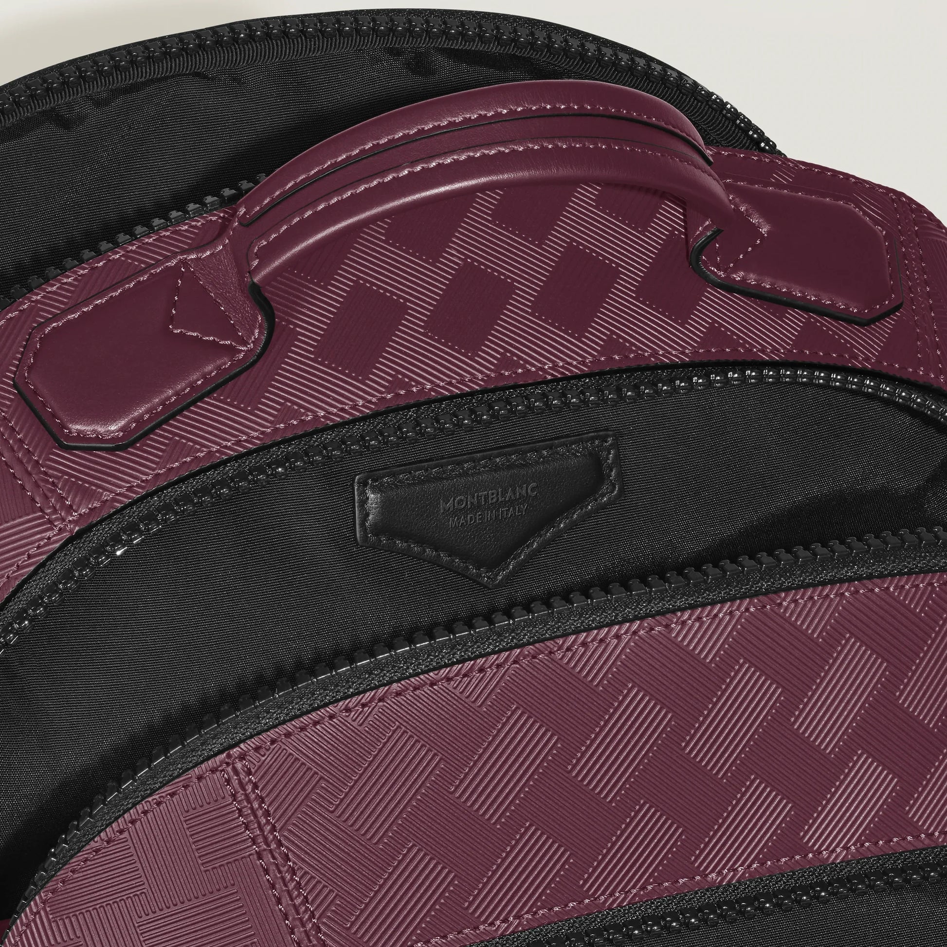 Montblanc Extreme Medium Backpack Bordeaux with Woven Pattern and Black Leather Details with Extreme Medium Compartments and Laptop Inside Pockets