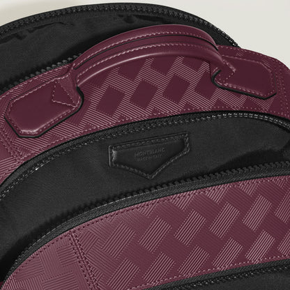 Montblanc Extreme Medium Backpack Bordeaux with Woven Pattern and Black Leather Details with Extreme Medium Compartments and Laptop Inside Pockets